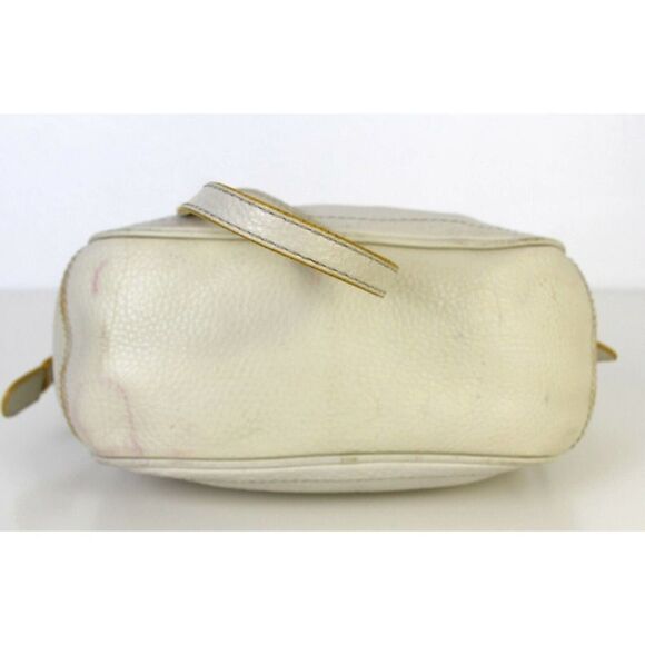 COLE HAAN IVORY OFF WHITE GENUINE LEATHER DRAWSTRING HOBO HANDBAG SHOULDER BAG - Picture 6 of 8